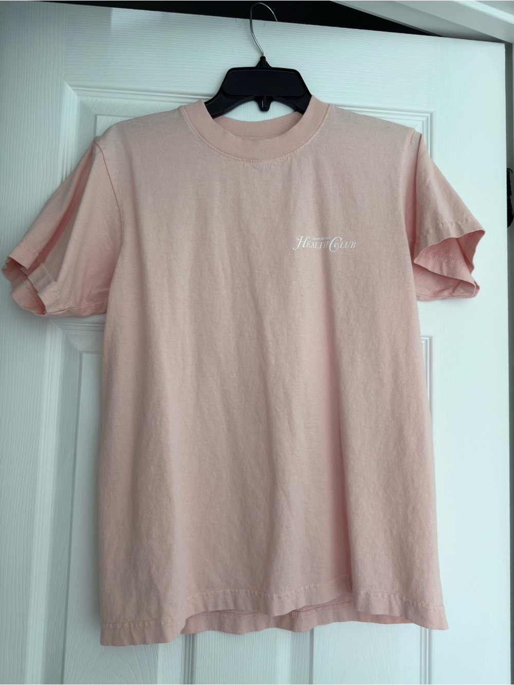 Sporty & Rich Pale Pink Short-Sleeve Crewneck Tee